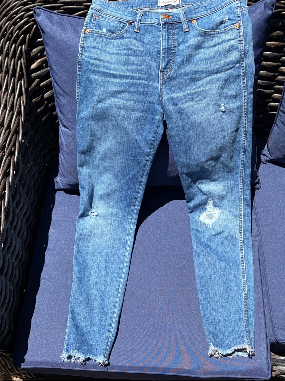 Madewell 9” high rise skinny Distressed Jeans